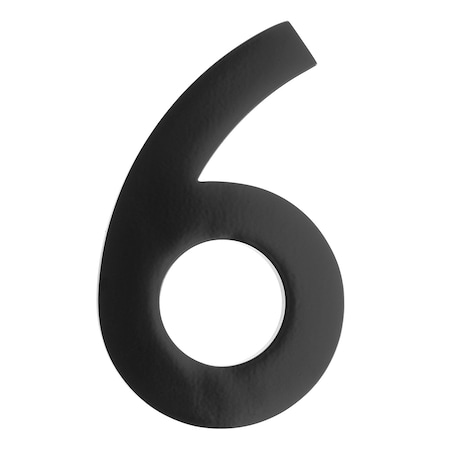 Brass 4 Inch Floating House Number Black 6